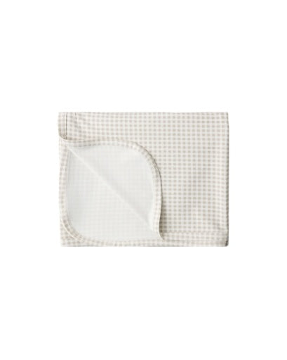 Quincy Mae Bamboo Swaddle Oat Gingham in IVORY