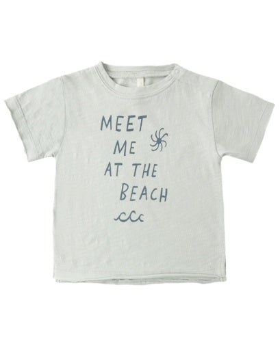 Rylee + Cru Raw Edge Tee Meet Me At The Beach in SEAFOAM