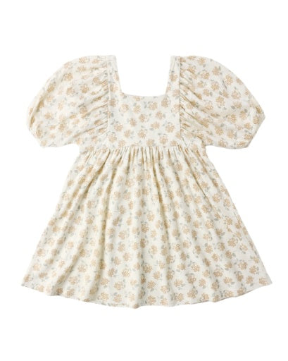 Rylee + Cru Brea Dress Yellow Ditsy in IVORY
