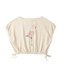 Rylee + Cru Cropped Cinch Tee Flamingo in SHELL