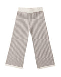 Rylee + Cru Knit Wide Leg Pant Chocolate Stripe in CHOCOLATE