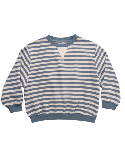 Rylee + Cru Oversized Crew Marine Stripe in MARINE