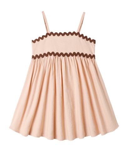 Rylee + Cru Ric Rac Dress Blush in BLUSH