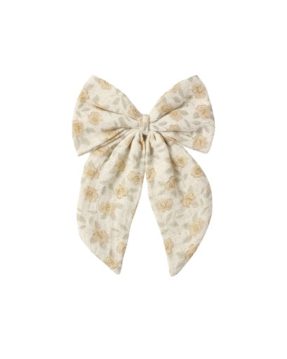 Rylee + Cru Oversized Bow Yellow Floral in IVORY