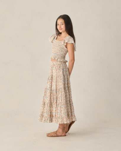 Rylee + Cru Teen Zayla Top Flower Fields in IVORY