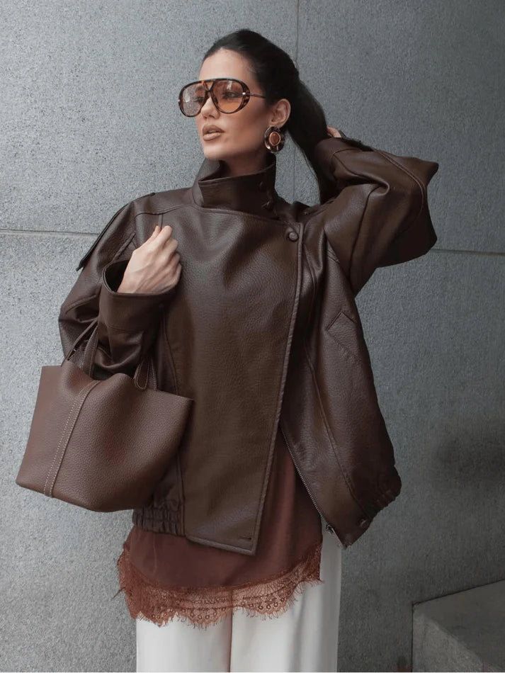 Smaibulum - Faux Leather Coat