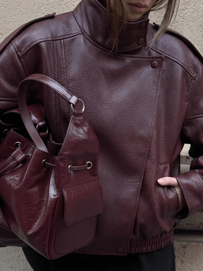 Smaibulum - Faux Leather Coat