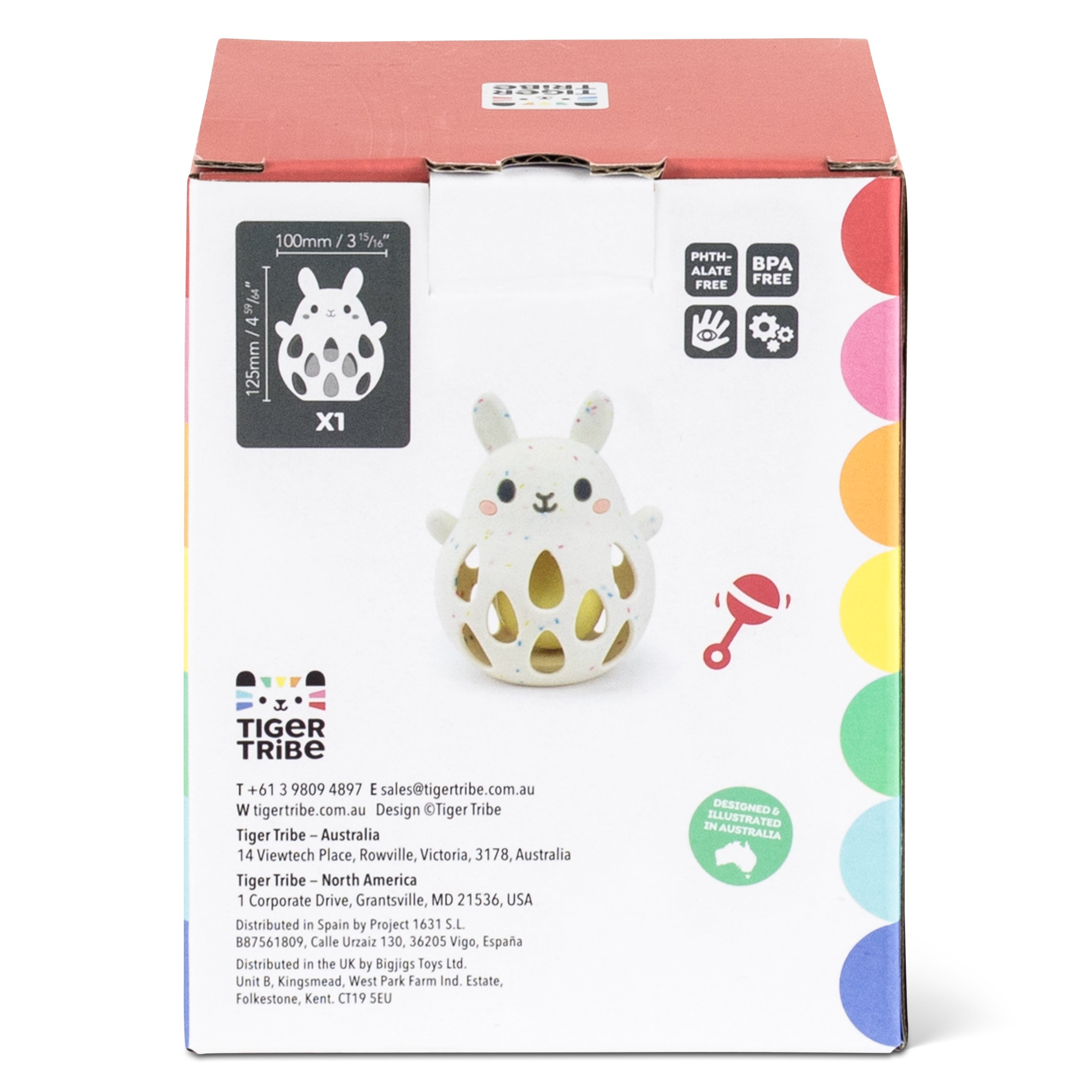 Tiger Tribe Silicone Rattle - Bunny in Single