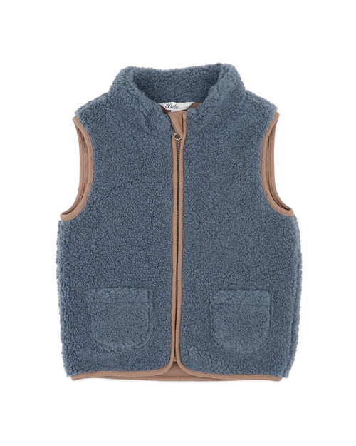 Bébé by Minihaha Blue Sherpa Vest 3-5 Yrs in BLUE