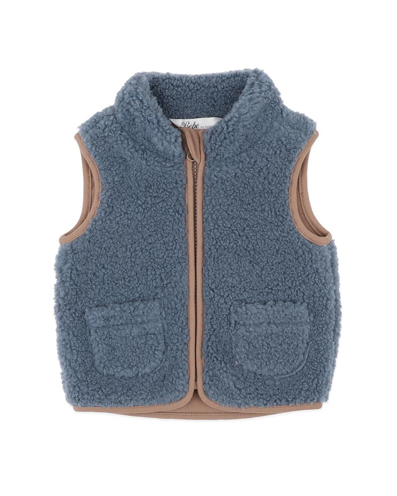 Bébé by Minihaha Blue Sherpa Vest in BLUE