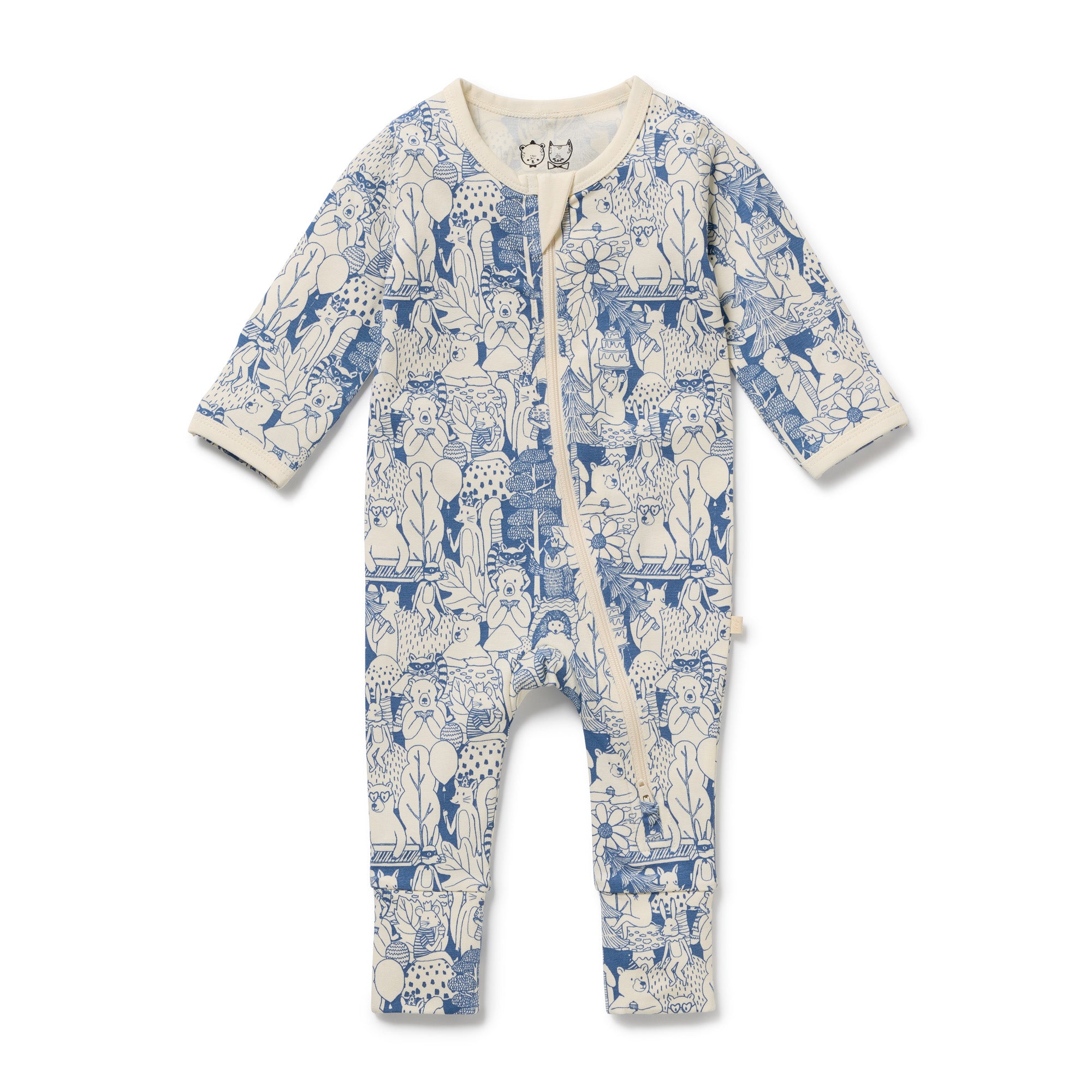 Wilson And Frenchy Woodland Adventures Organic Zipsuit With Feet
