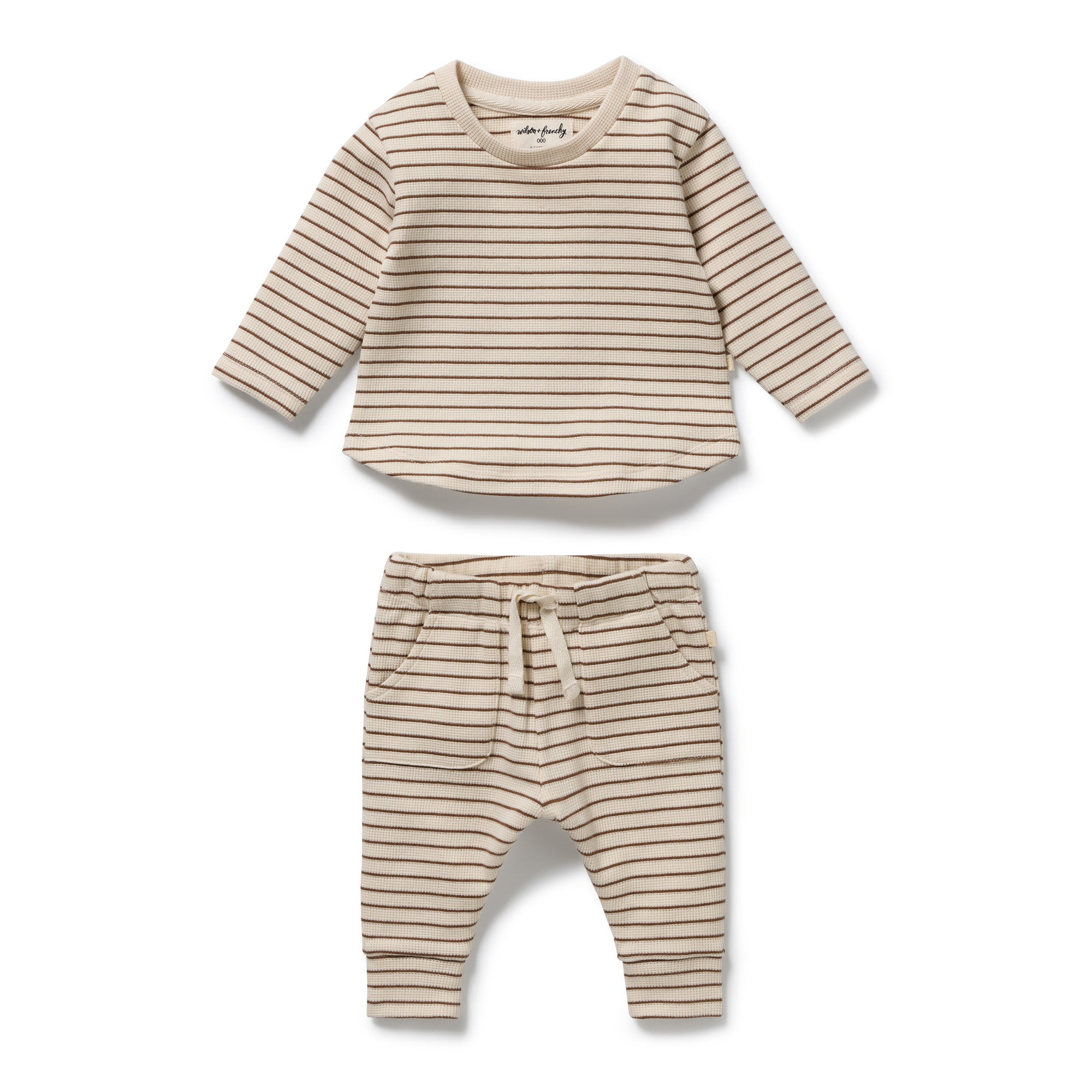 Wilson And Frenchy Nutmeg Stripe Organic Waffle Set