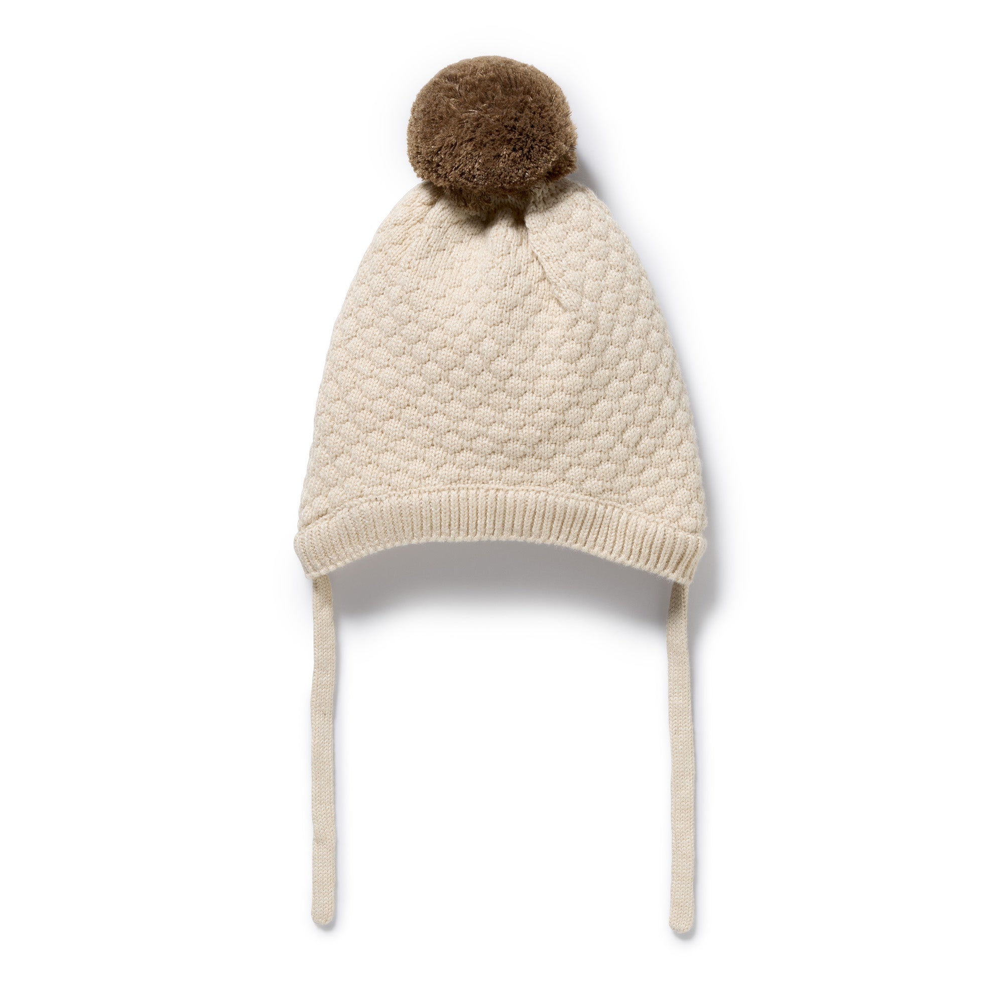 Wilson And Frenchy Cream Organic Knitted Bubble Bonnet