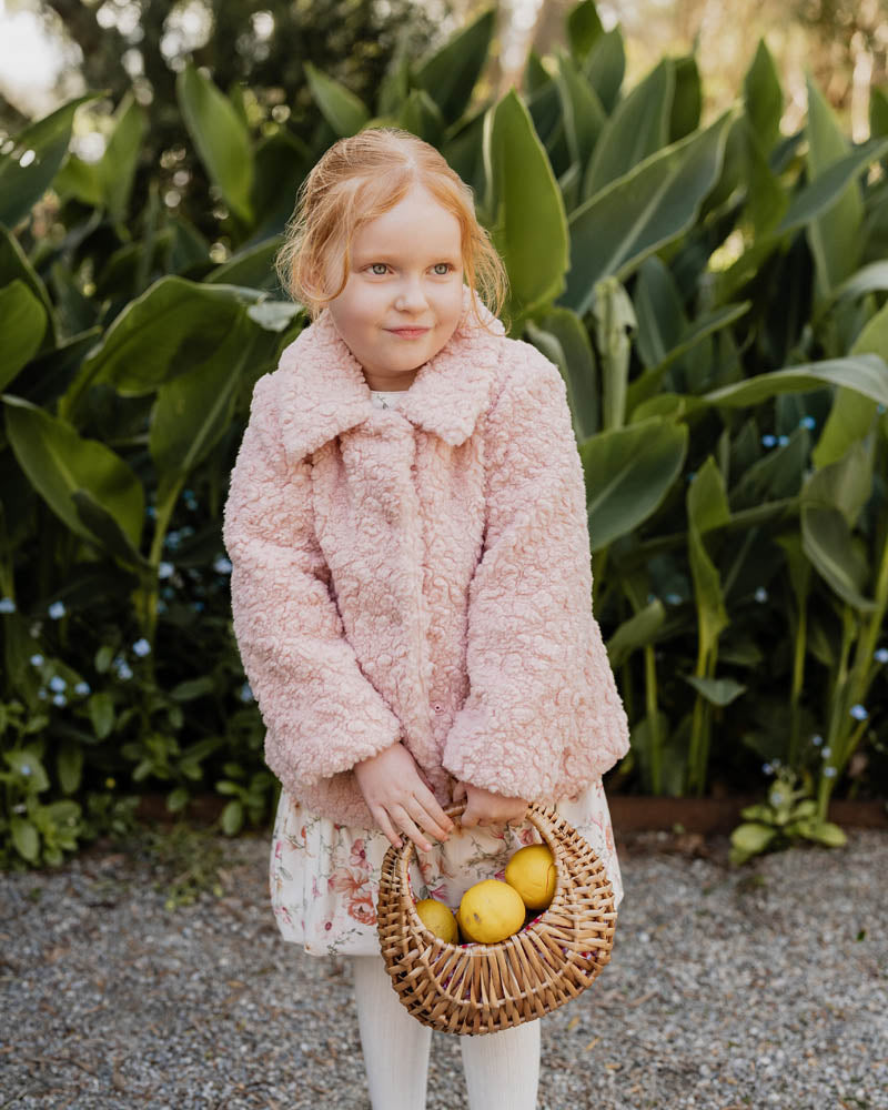 Bébé by Minihaha Emmy Sherpa Jacket 3-7 Yrs in PINK