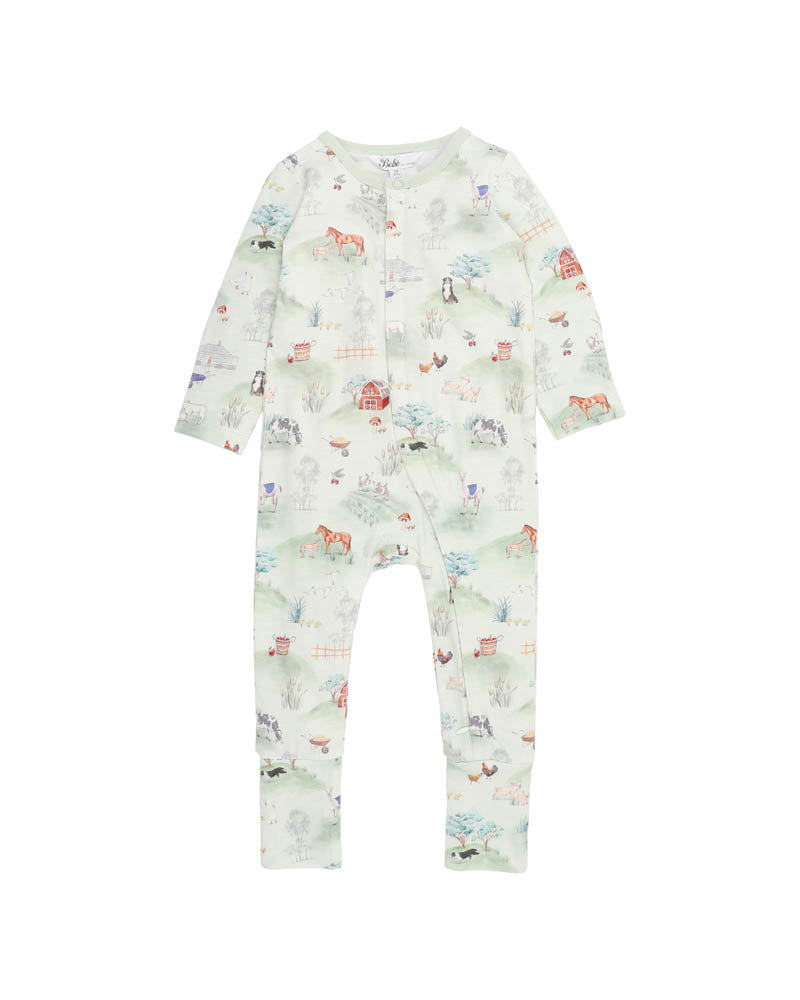 Bébé by Minihaha Hunter Organic Ls Zipsuit in GREEN