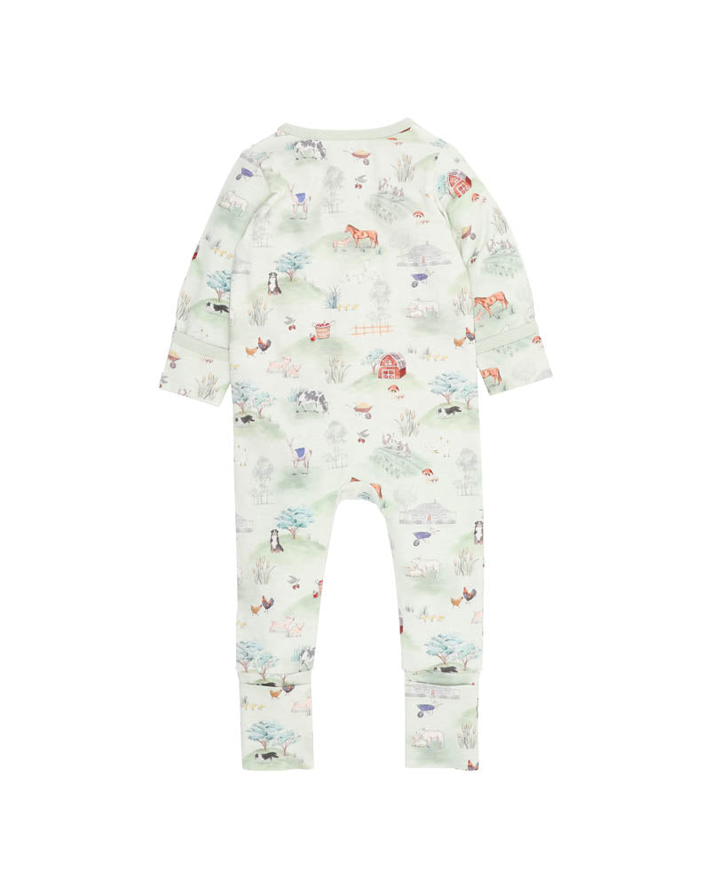 Bébé by Minihaha Hunter Organic Ls Zipsuit in GREEN