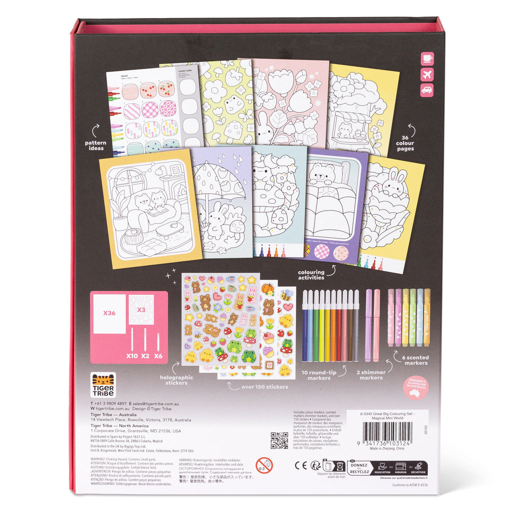 Tiger Tribe Great Big Colouring Set - Magical Mini Worlds in Single