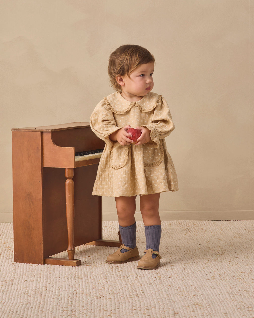 Quincy Mae Marisol Dress Butterscotch Floral in BUTTERSCOTCH