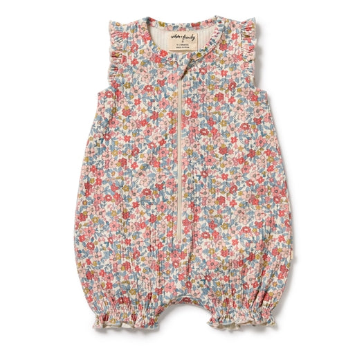 Wilson & Frenchy - Summer Bloom Organic Ruffle Zipsuit (WFS25)