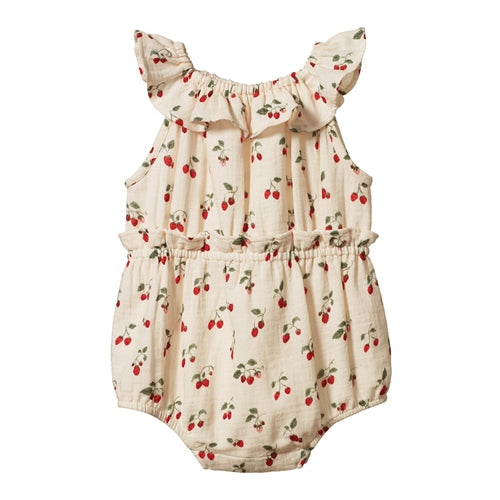 Nature Baby - Plum Suit Muslin - Strawberry Blush Print (NBSS25)