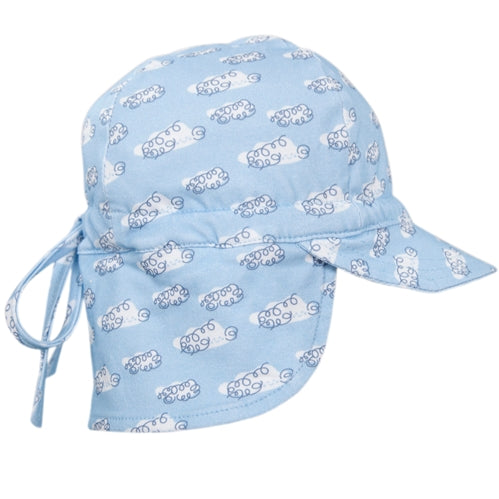 Acorn - Clouds Flap Hat Blue and White