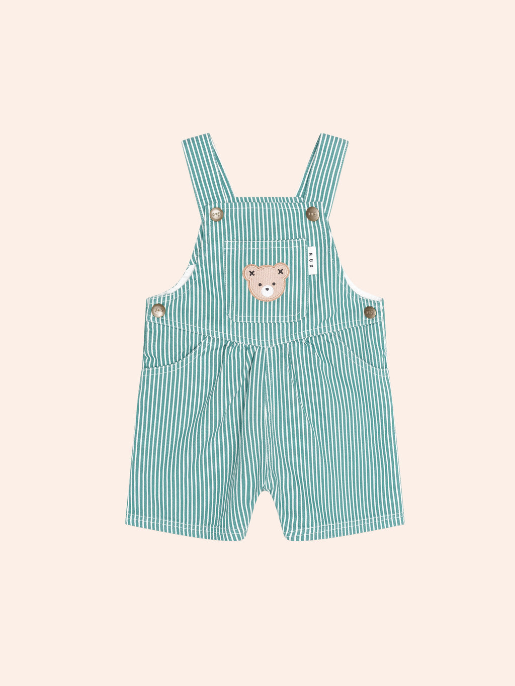 HUXBABY MISTLETOE STRIPE SHORTALL in MISTLETOE