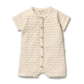 Wilson and Frenchy Milk Cloud Organic Knitted Chevron Growsuit in Milk Cloud
