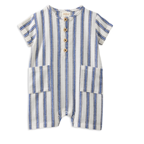 Milky - Stripe Linen Romper (MS25)