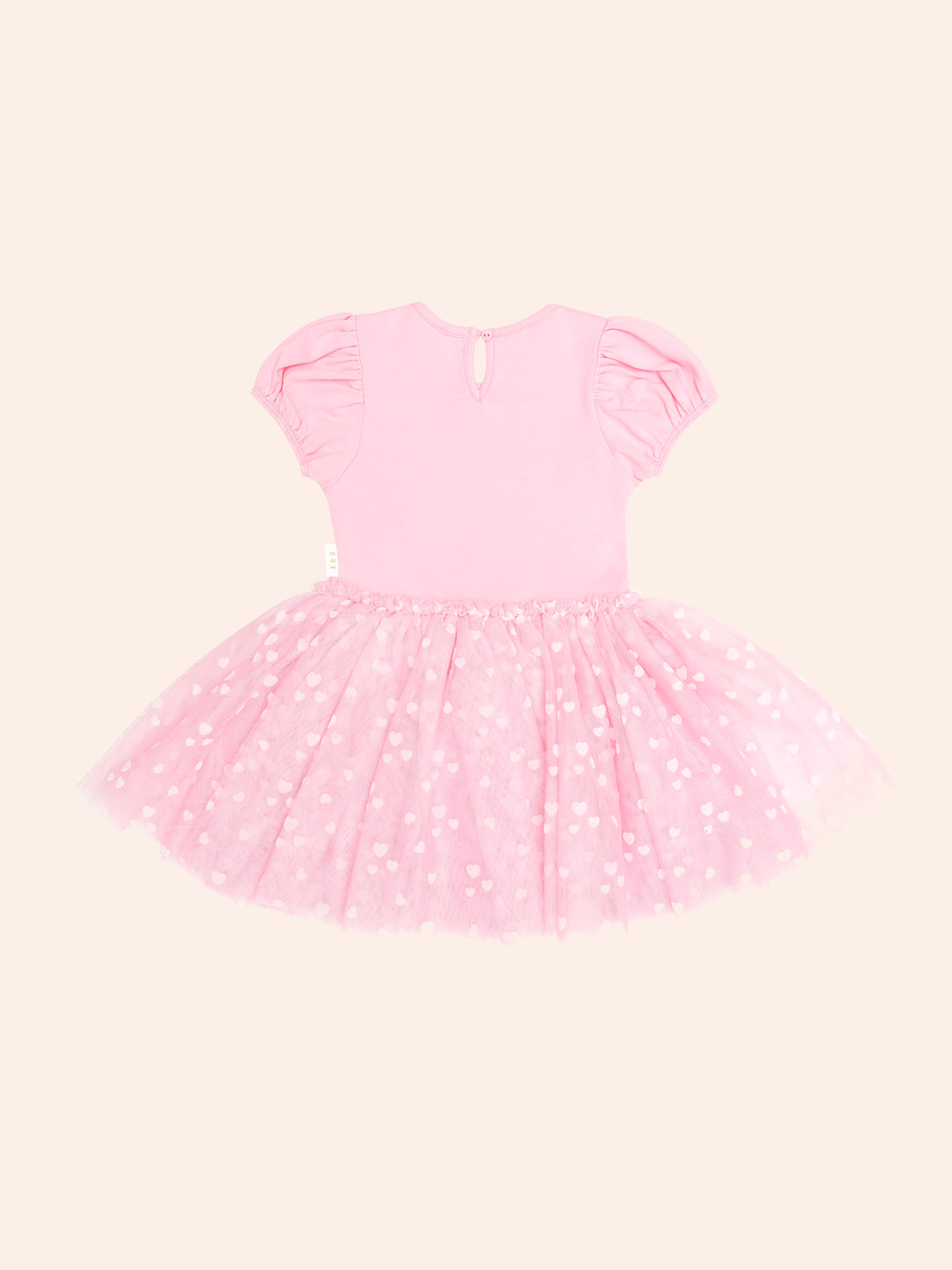 HUXBABY MAGICAL UNICORN PUFF SLV TULLE DRESS in STRAWBERRY CREME