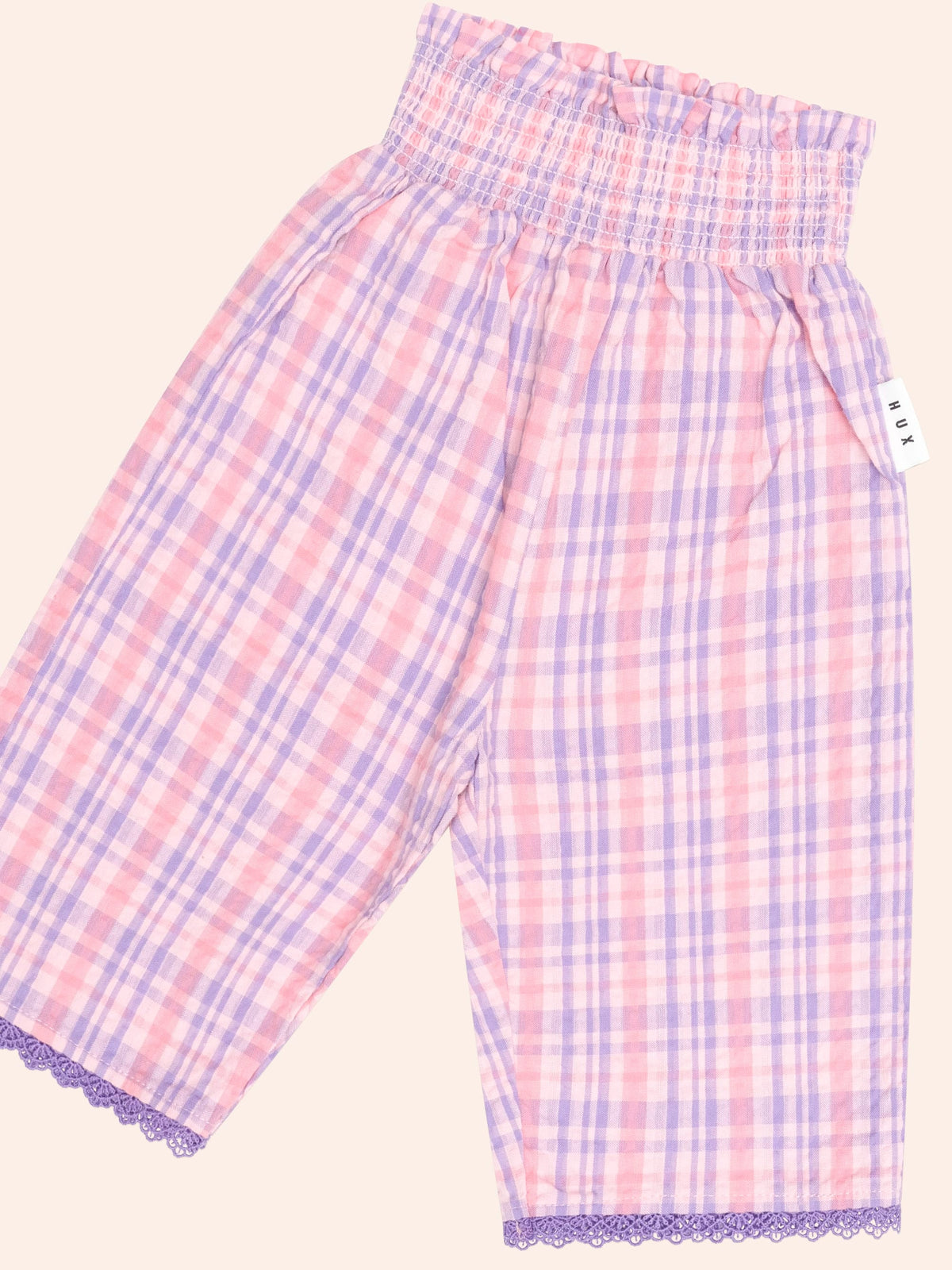 HUXBABY Tropical Check Paperbag Pant in MULTI
