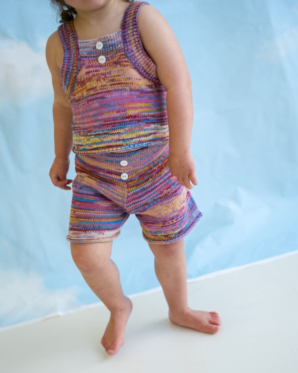 Grown Knitted Singlet Top - Rainbow in Single