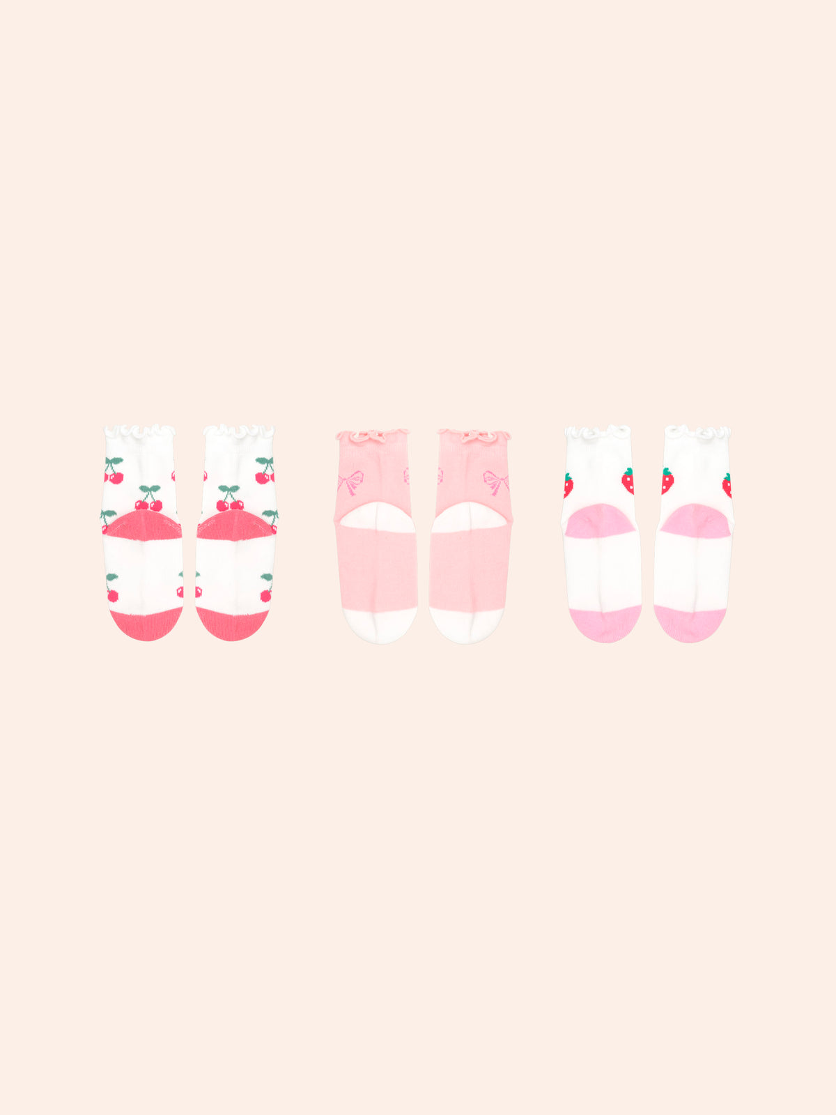 HUXBABY 3PK GIRLS FRILL SOCKS in MULTI