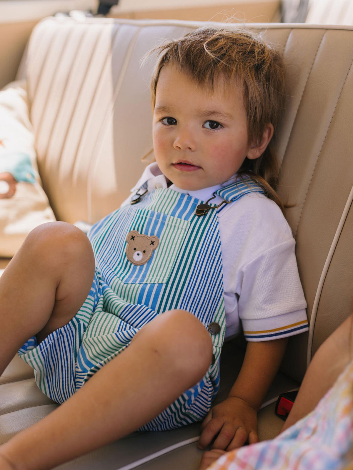 HUXBABY Beach Club Hux Variegated Stripe Shortall in Single