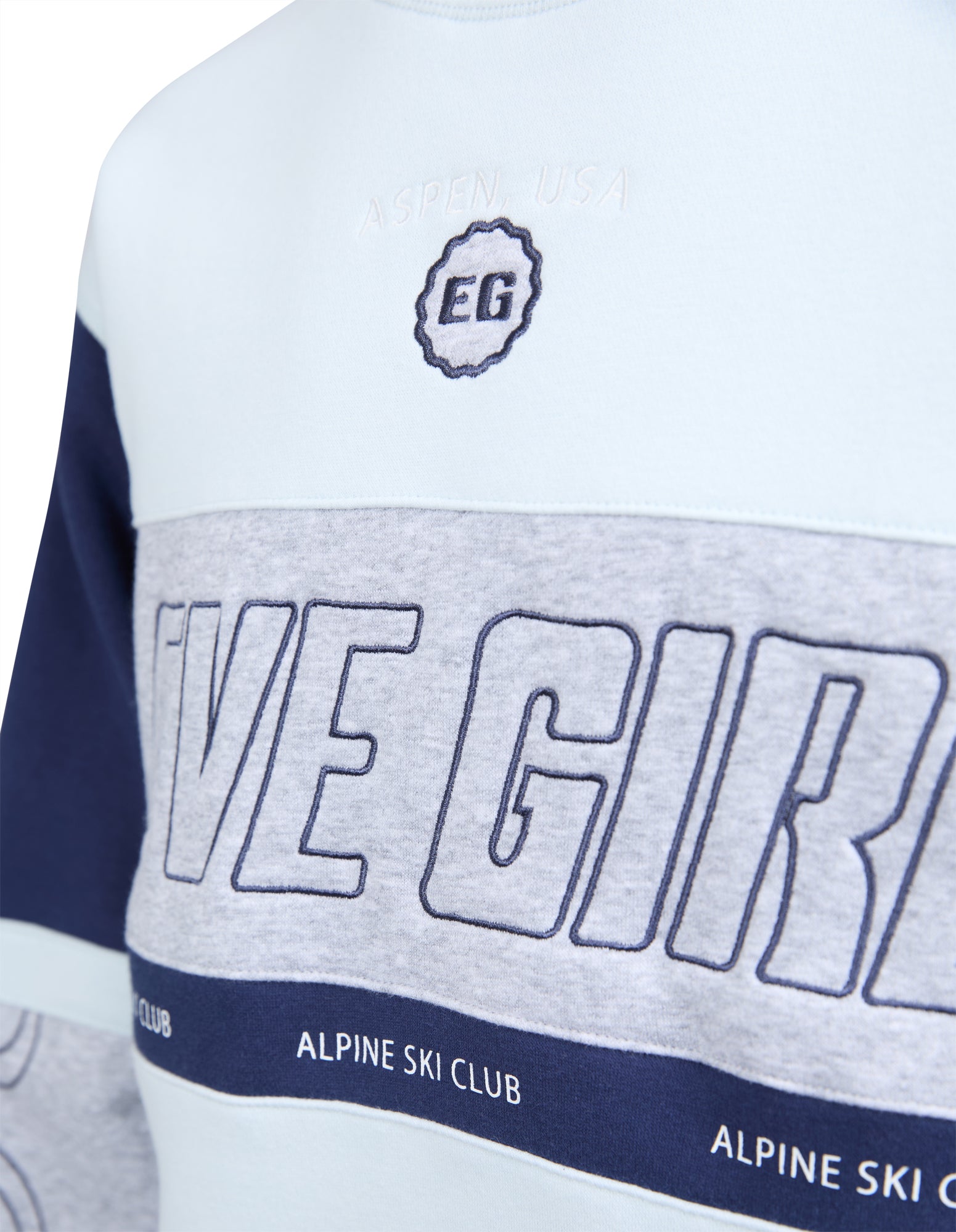 Eve Girl Alpine Panelled Crew (Size 8-16) in LIGHT BLUE