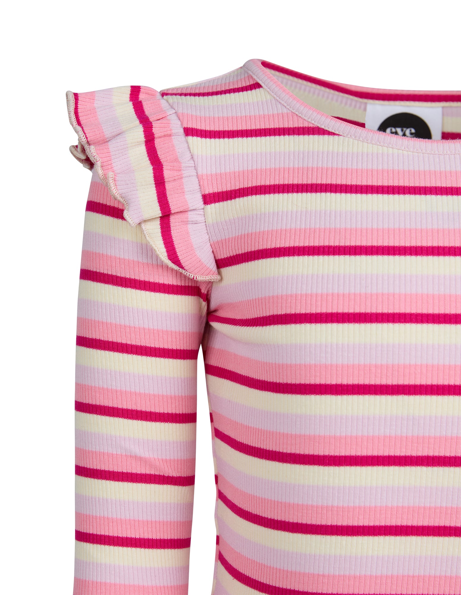 Eve Girl Annie Frill Lslv Rib (Size 3-7) in PINK
