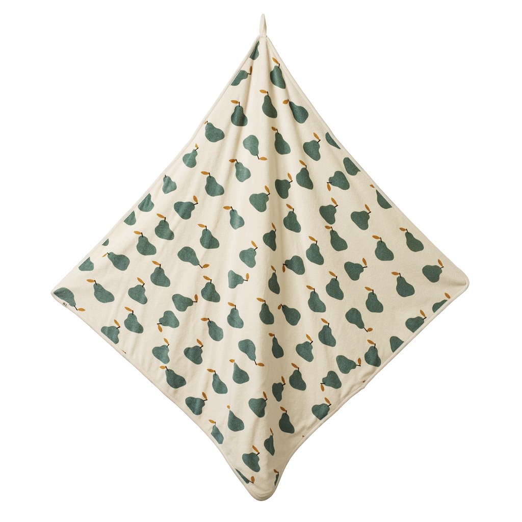 Nature Baby ORGANIC COTTON HOODED TOWEL in Pear Print