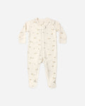 Quincy Mae Zip Long Sleeve Sleeper Footie Pears in NATURAL