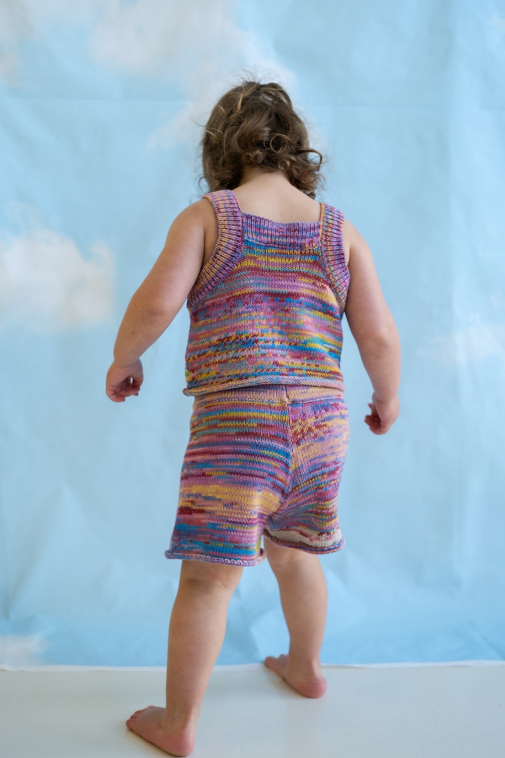 Grown Knitted Singlet Top - Rainbow in Single