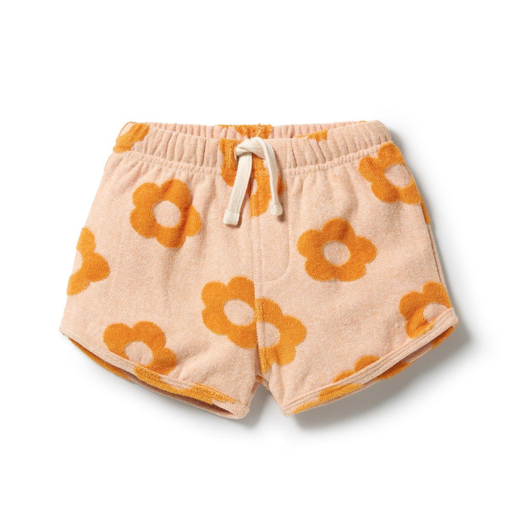 Wilson and Frenchy Daisy Glow Organic Terry Tie Short in Daisy Glow