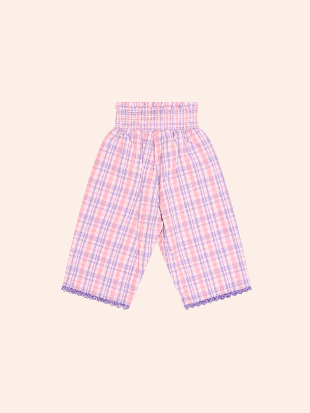 HUXBABY Tropical Check Paperbag Pant in MULTI