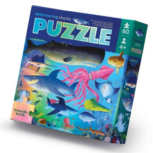 Crocodile Creek - Foil Puzzle 60pc - Shimmering Shark