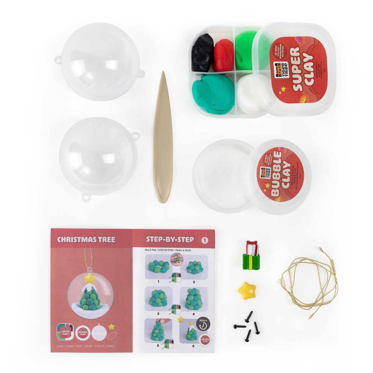 Tiger Tribe Clay Craft - Ornament Kit - Snowman & Tree in Single