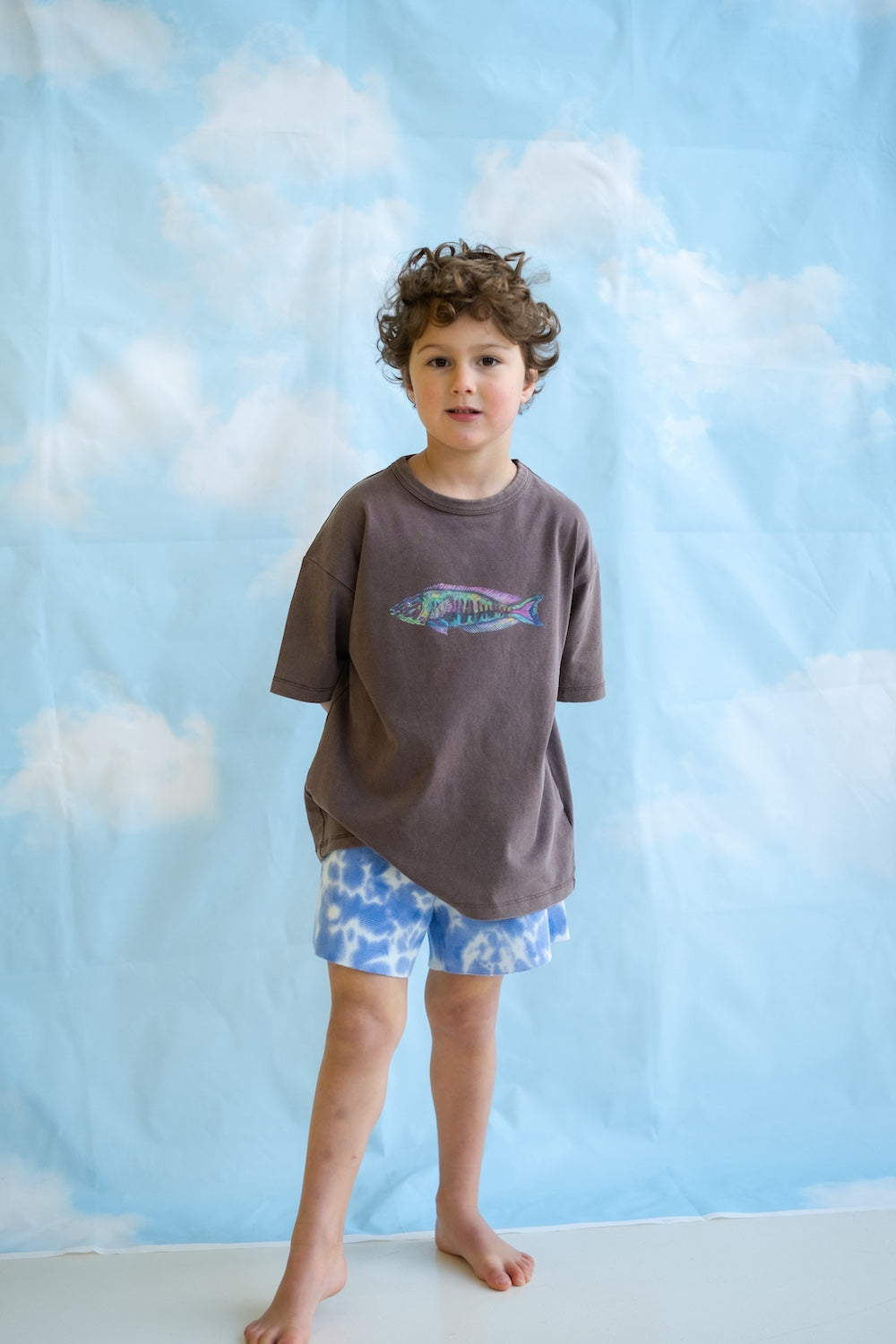 Grown Organic Tie Dye Milano Shorts - Pacific in Single