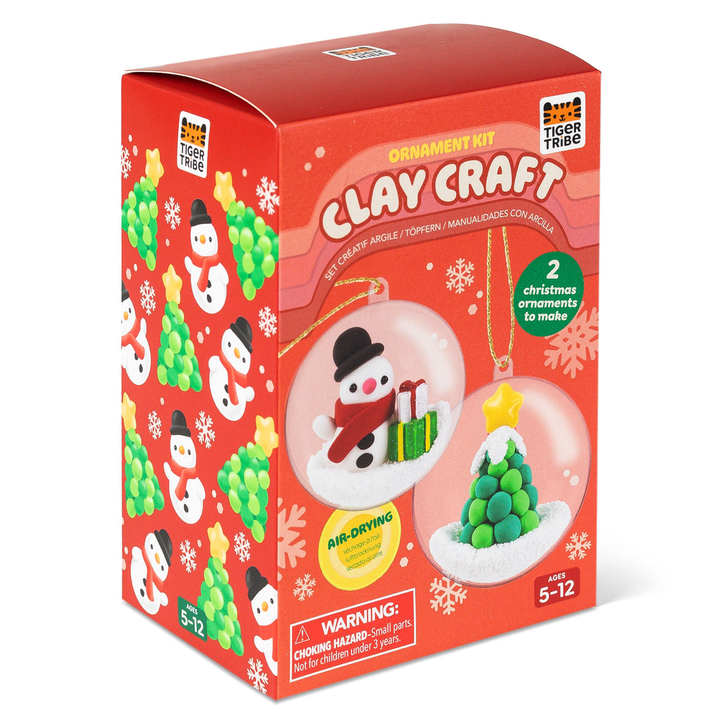Tiger Tribe Clay Craft - Ornament Kit - Snowman & Tree in Single