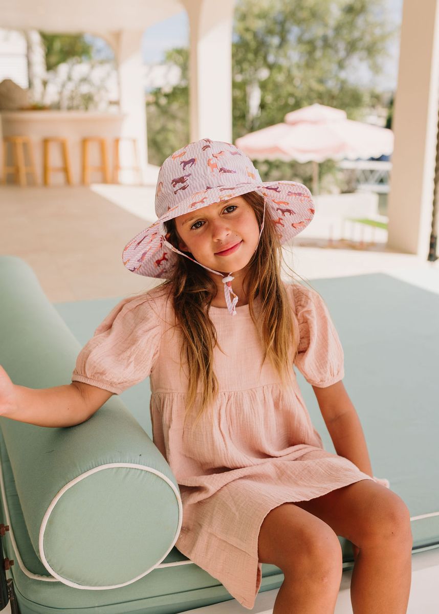 Acorn Kids Lilac Unicorn Wide Brim Sunhat in Lilac and Multi