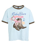 Eve Girl Boots Ringer Tee (Size 8-16) in LIGHT BLUE