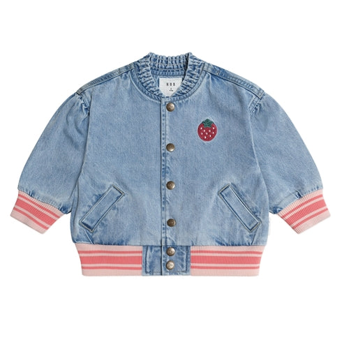HUX - Dreamy Denim Strawberry Bomber (Jetsetter)
