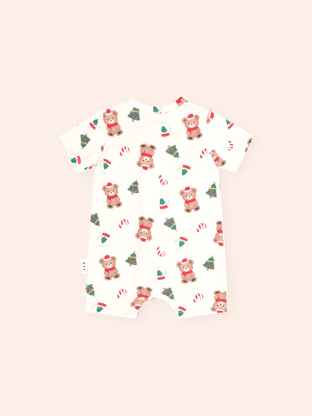 HUXBABY FESTIVE HUX ZIP ROMPER in EGGNOG