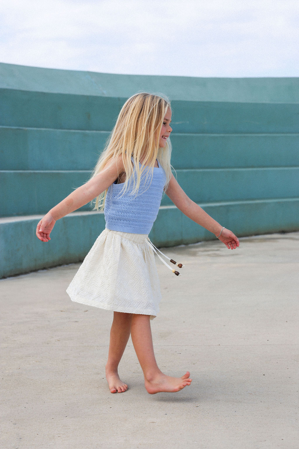 Grown Embroidered Ziggy Skirt - Cream in Single
