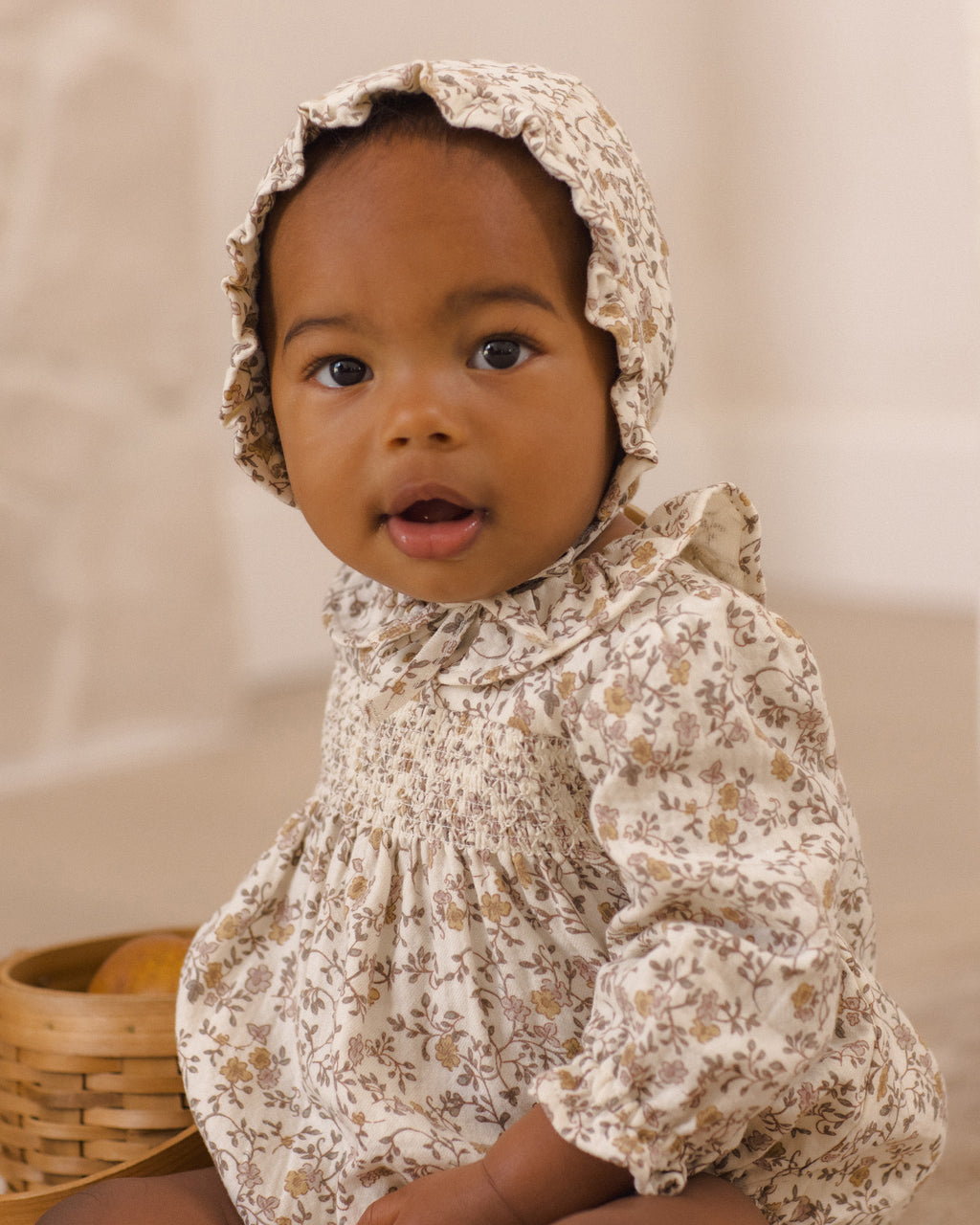 Quincy Mae Callie Romper Posy in IVORY